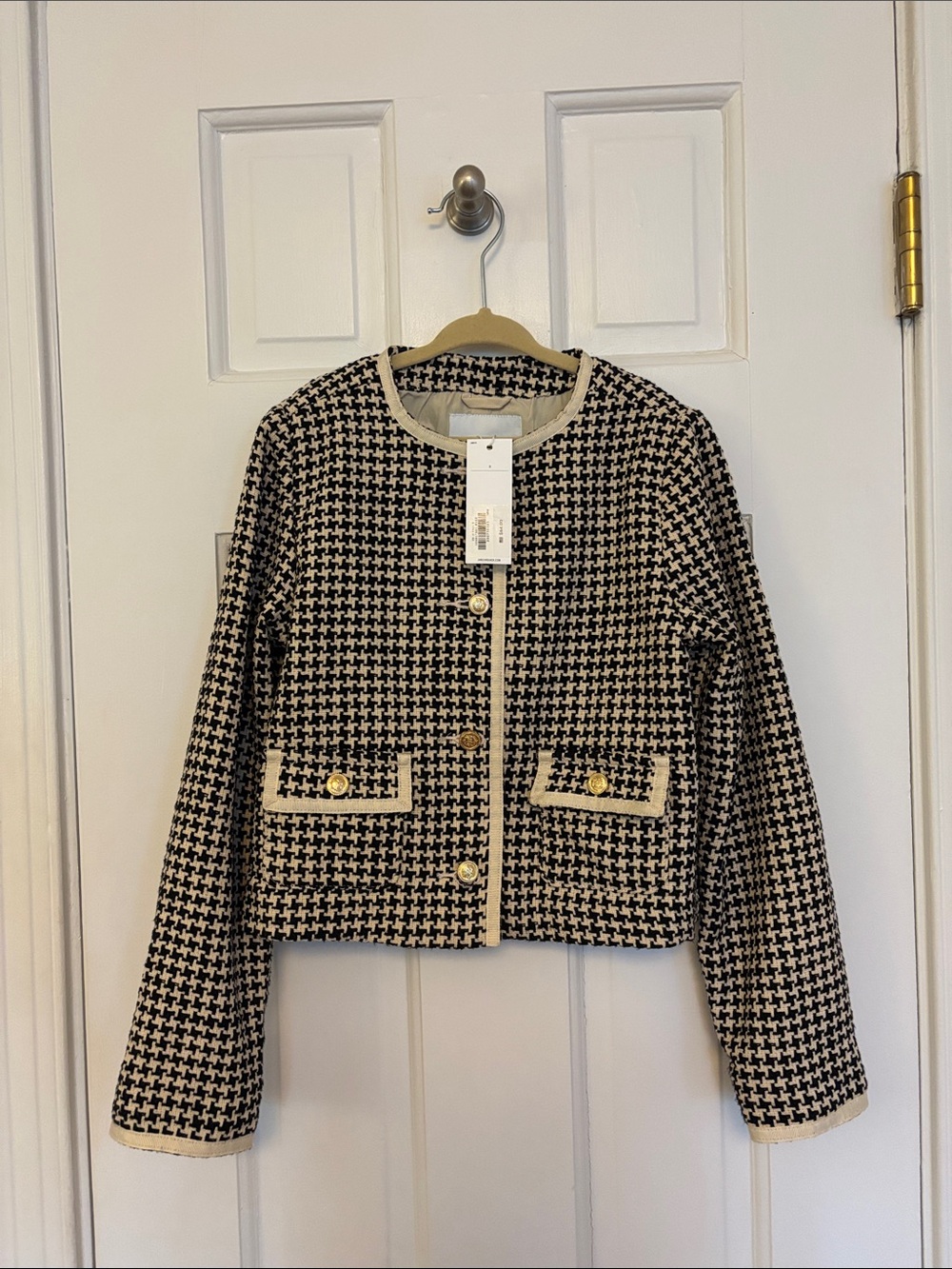 Janie and Jack Black and Cream Houndstooth Cropped Jacket and short set!